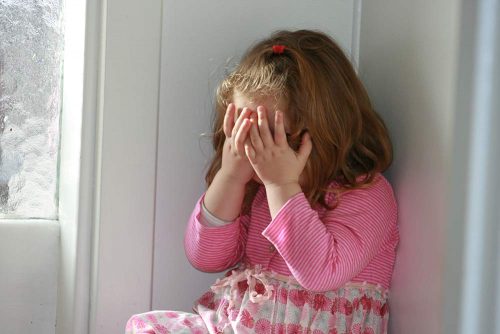 Girl hiding