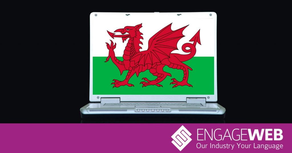 Wales flag on computer
