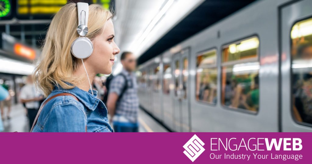 Headphones and train