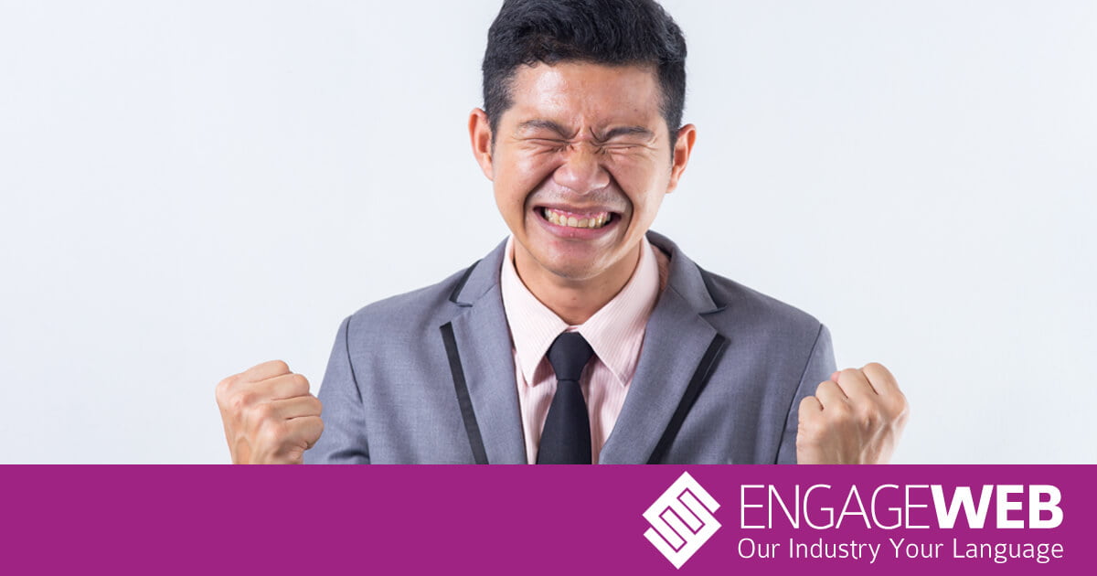 Businessman celebrating