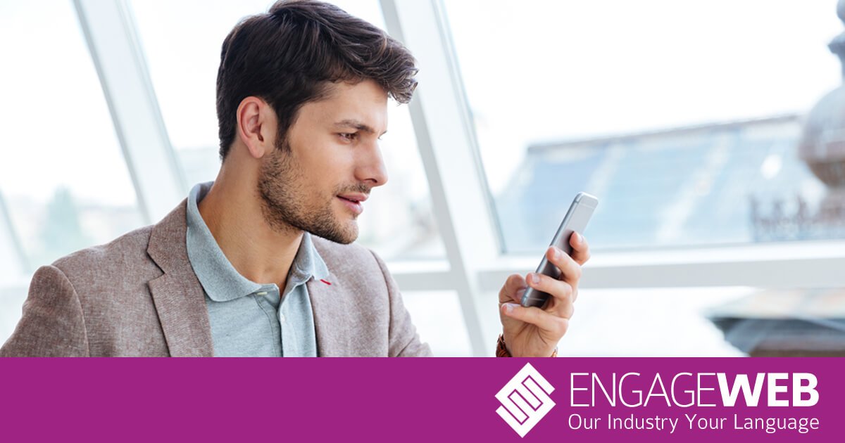 Man viewing newsfeed