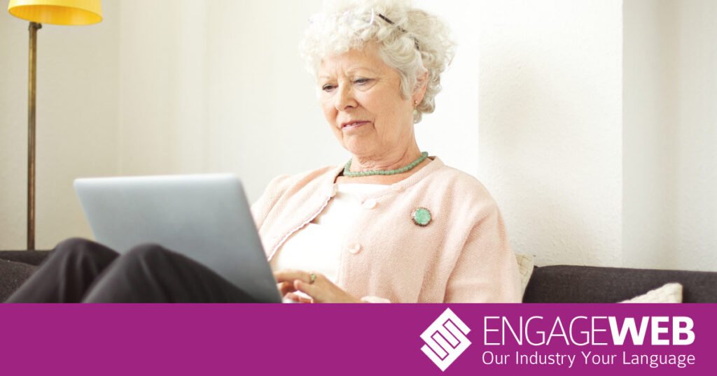 Elderly woman on laptop