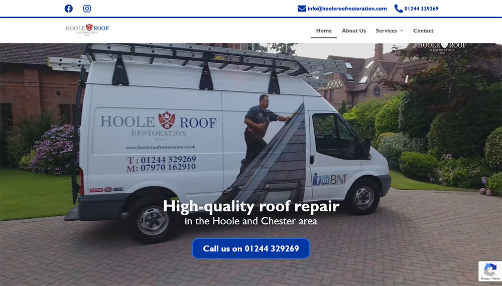 Hoole Roof Restoration Traditional roofing services website screenshot
