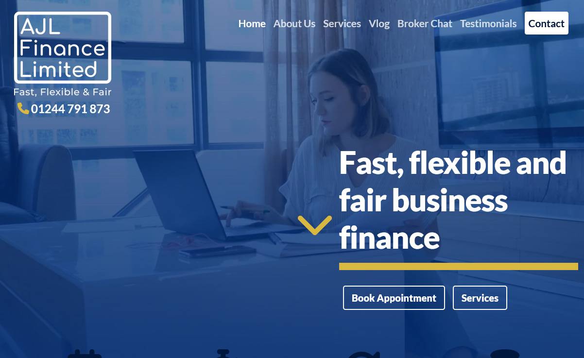 Screenshot AJL Finance Fast fair and fuss free business finance