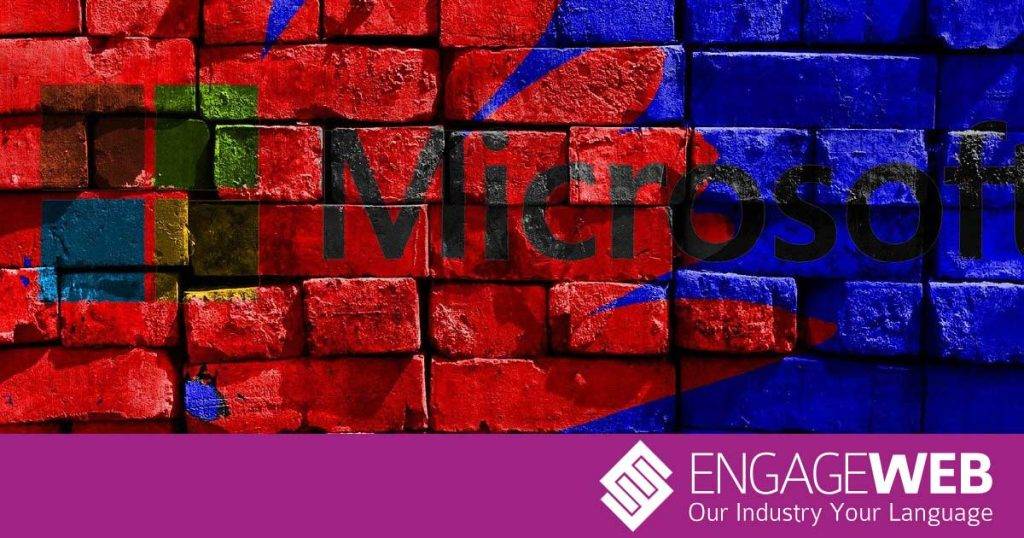 Microsoft Red Blue Wall