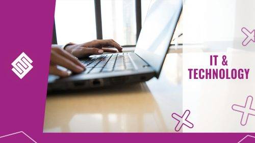 IT & Technology Typing on laptop